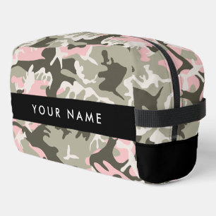 Pink and Green Camouflage Your name Personalize Dopp Kit