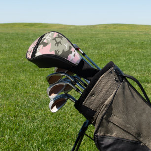 Pink and Green Camouflage Your name Personalize Golf Head Cover