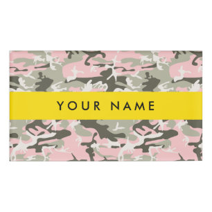 Pink and Green Camouflage Your name Personalize Name Tag