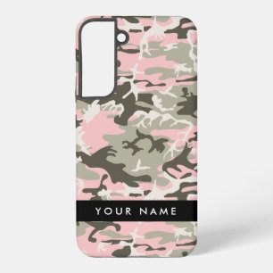 Pink and Green Camouflage Your name Personalize Samsung Galaxy Case