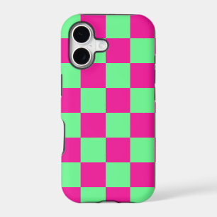 Pink and Green Chequered Print