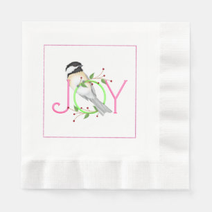 Pink and Green Christmas Paper Napkins