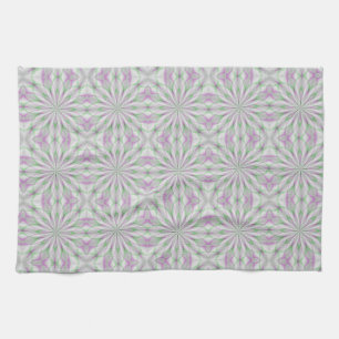 Pink and Green Christmas Rosettes Kitchen Towel
