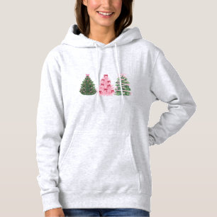 Pink and Green Christmas Trees #xmas #chritmas  Hoodie