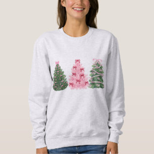 Pink and Green Christmas Trees #xmas #chritmas  Sweatshirt