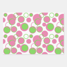 Pink and Green Circles Geometric Pattern