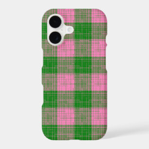Pink and Green Crosshatch Chequered Pattern 