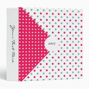 Pink and Green Dots With Triangle Pink and White Binder