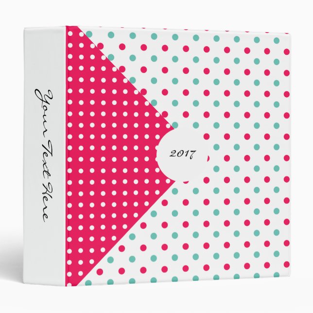 Pink and Green Dots With Triangle Pink and White Binder (Front/Spine)