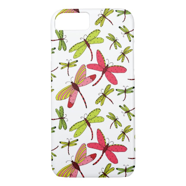Pink and Green Dragonflies Case-Mate iPhone Case (Back)