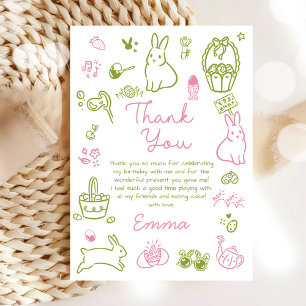 Pink and Green Easter Brunch and Egg Hunt Thank You Card