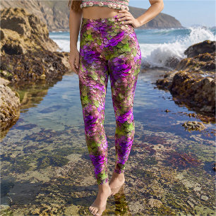 Pink and Green Fantasy Party Dragon Scales Costume Leggings