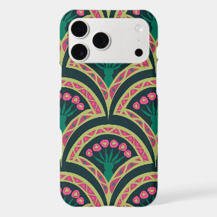 Pink and Green Floral Fan Pattern