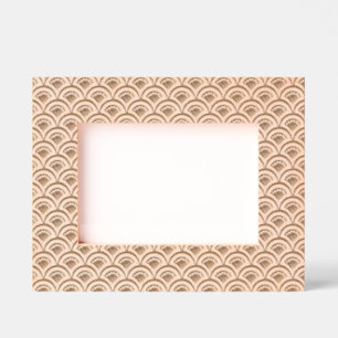 Pink and Green Floral Fan Pattern Etched Frames