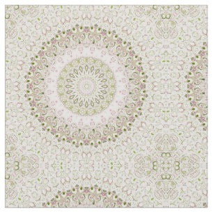 Pink and Green Floral Mandala Pattern Design Fabric