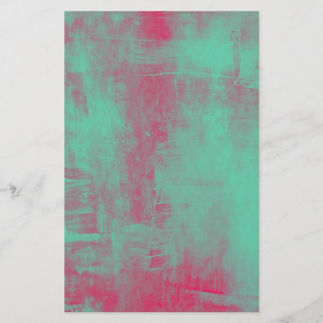 Pink and Green Grunge Abstract Scrapbook Paper (Front)