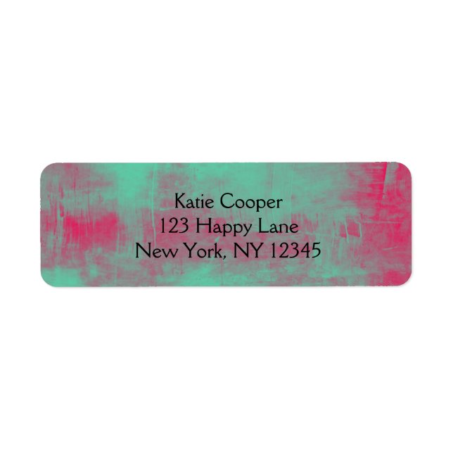 Pink and Green Grunge Painted Abstract (Front)