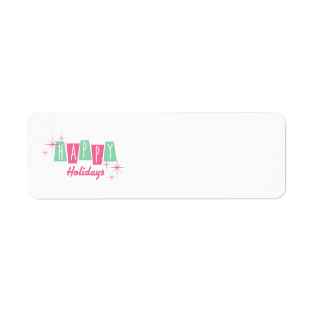 Pink and Green Holiday Christmas Address Labels (Front)