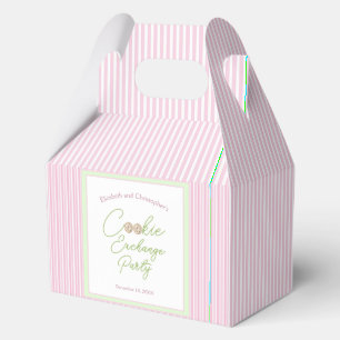 Pink and Green Holiday Cookie Exchange Party Favor Box