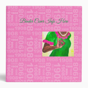 Pink and Green Large Binder