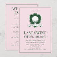 Pink and Green Last Swing Golf Bachelorette Party