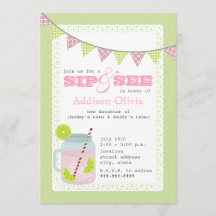 Pink and Green Lemonade & Lime Sip + See Invitation