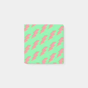Pink and Green Lightning Vibrant Back-to-School Post-it Notes