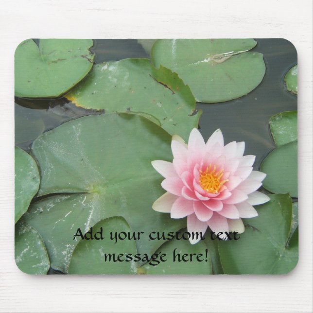 Pink and Green Lily Pad Pretty Photograph Mouse Pad (Front)