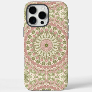 Pink and Green Mandala Pattern Design iPhone 16 Pro Max Case
