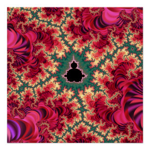 Pink and Green Mandelbrot Set Fractal Zoom Poster