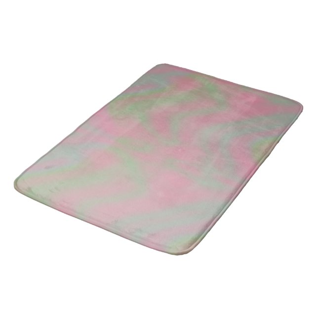 pink and green Marble abstract Bath Mat (Angled)