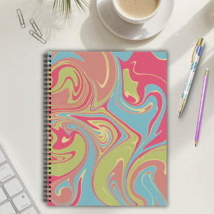 Pink and Green Marble Pattern Notebook