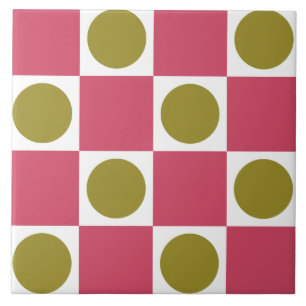 Pink and Green Modern Geometric Tile Pattern