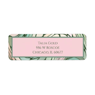 Pink and Green Modern Return Address Label