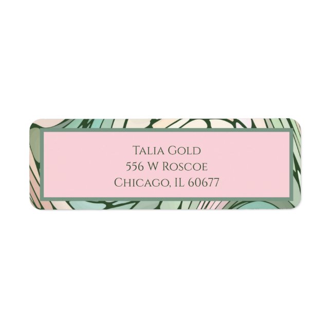 Pink and Green Modern Return Address Label (Front)