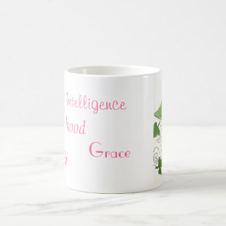 pink and green mug