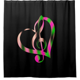 Pink and Green Music Design on Black
