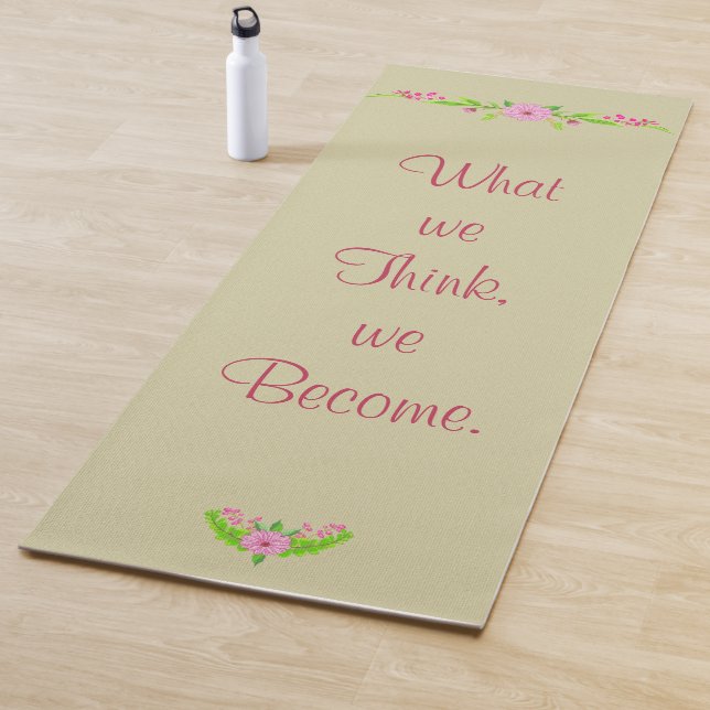 Pink and Green Nostalgic Floral Yoga Mat (In Situ)