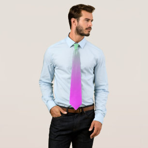 Pink and green ombre background neck tie