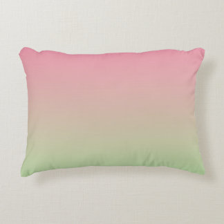 “Pink And Green Ombre” Decorative Pillow