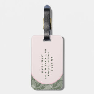 Pink and green Palm Tree Travel Journal Luggage Tag