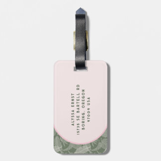Pink and green Palm Tree Travel Journal Luggage Tag