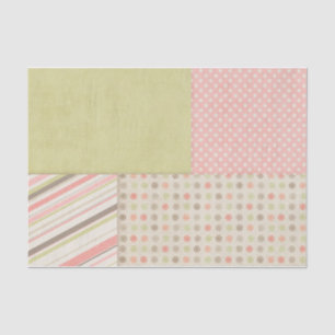 Pink and Green Patchwork Tissue Paper