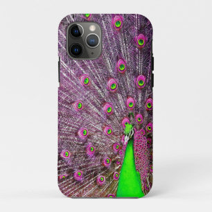 Pink And Green Peacock, iPhone 11 Pro Case