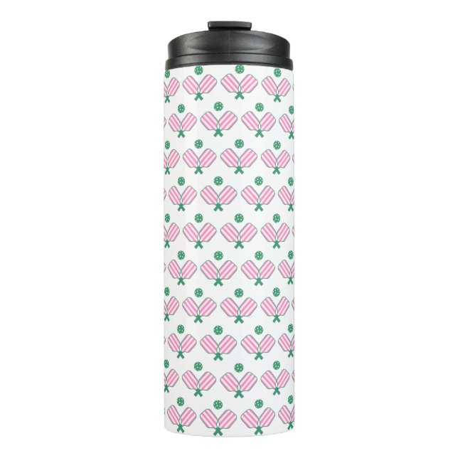 Pink and Green Pickleball  Thermal Tumbler (Front)