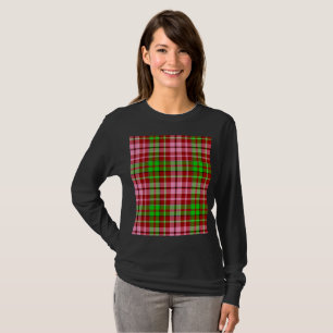 Pink and Green Plaid Tartan Red T-Shirt