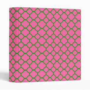 Pink and Green Quatrefoil Binder