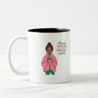 Pink and Green Queen Two-Tone Coffee Mug