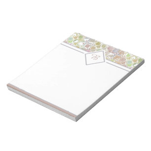 Pink and green retro pattern notepad