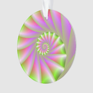 Pink and Green Spiral Ornaments